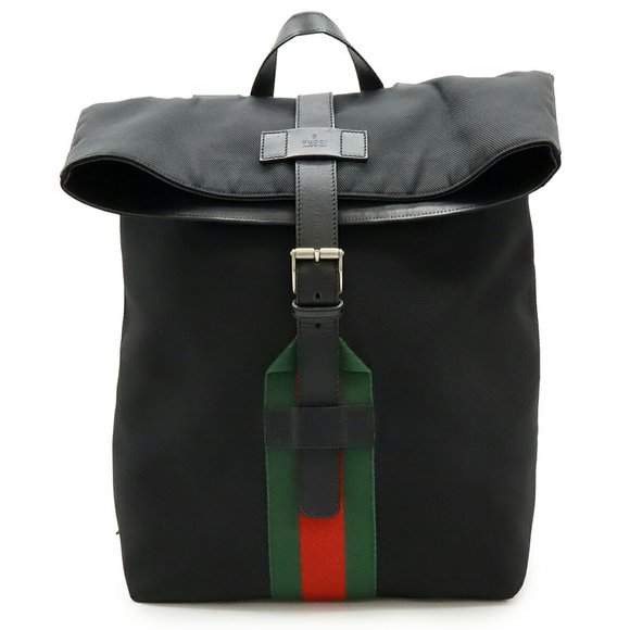 GUCCI Black Leather Backpack - Picture 1 of 10